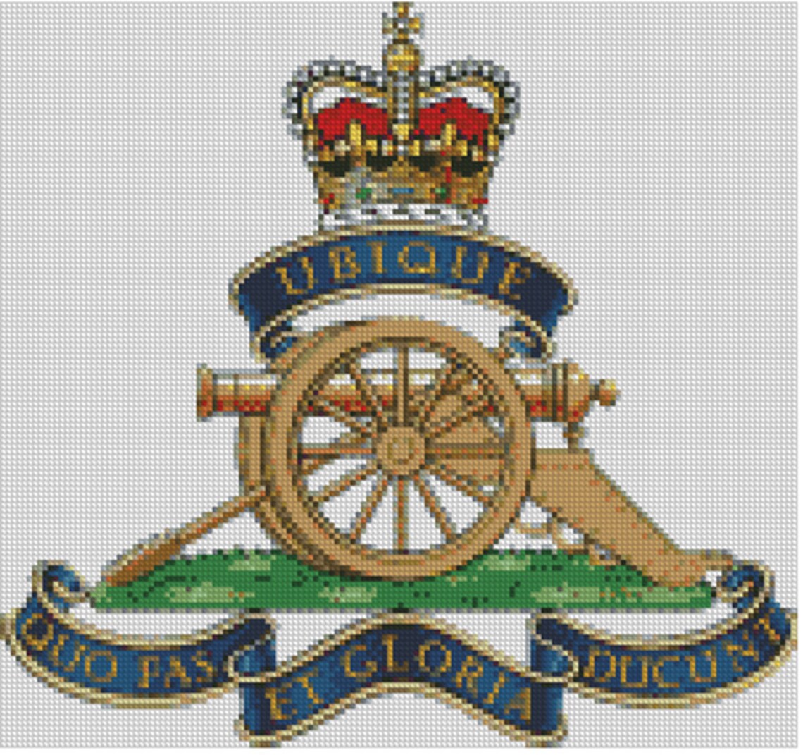 Cross stitch chart Pattern Royal Artillery Regiment UK Etsy