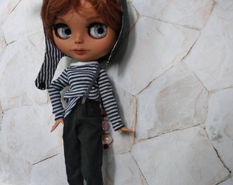 Conjunto de pantalón, camiseta y gorro para Blythe