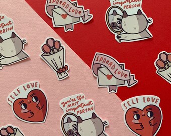 Cute stickers of love. Laminated paper, glossy, waterproof. Use it to decorate your room, notes, diary or phone! Couple gift!