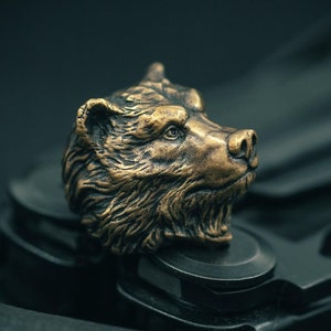 Handmade Bear Head Paracord Bead: Silver, Brass, Copper, White Brass