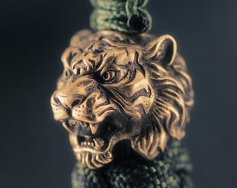 Tiger Head Paracord Bead – EDC Knife Lanyard Bead