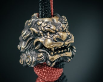 Paracord Bead Chinese Guardian Lion  for Knife, Bracelet, and EDC Gears