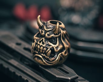 Paracord Bead Hannya Skull Daruma for Knife, Bracelet, EDC Gears, ShadowEDC