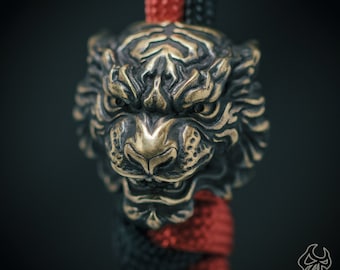 Paracord Bead Tiger for Knife, Bracelet, and EDC Gears