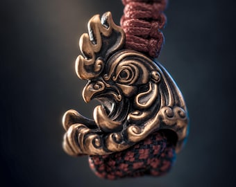 Paracord Bead Rooster for Knife, Bracelet, and EDC Gears, ShadowEDC