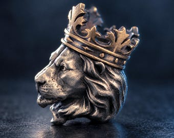 LION KING — Crowned Lion Paracord Bead, EDC Knife Lanyard Accessory