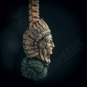 Paracord Perle Indianer Häuptling Krieger für Messer, Armband, und EDC Zahnräder, ShadowEDC