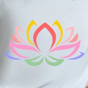 Symbole de la fleur de lotus - 10 couleurs différentes - Svg , Pdf , Arc-en-ciel