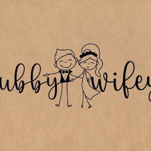 Hubby & Wifey Vector dessiner fichier numérique svg - Pdf - Png- SVG