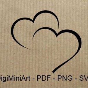 Double Hearts clip art vector draw - Fichier vectoriel coupé - Pdf- PNG -Svg