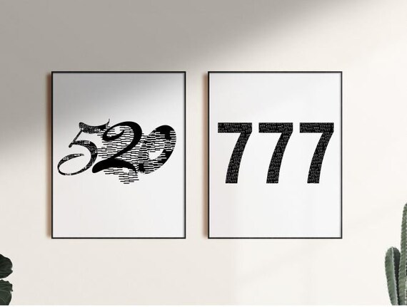 Printable Art - Digital Download 520 Money - 777 Angel - A4 Size