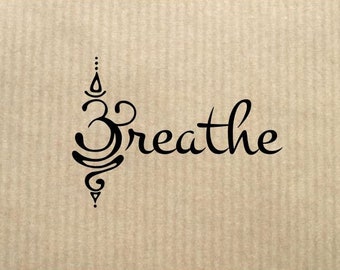 Breathe Yoga Tattoo - Etsy UK Breathe Yoga Tattoo - Etsy UK