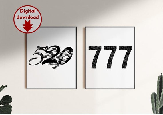 Printable Art - Digital Download 520 Money - 777 Angel - A4 Size