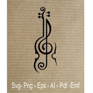 File digitale per violino Svg- Png - Eps - AI - pdf -Emf
