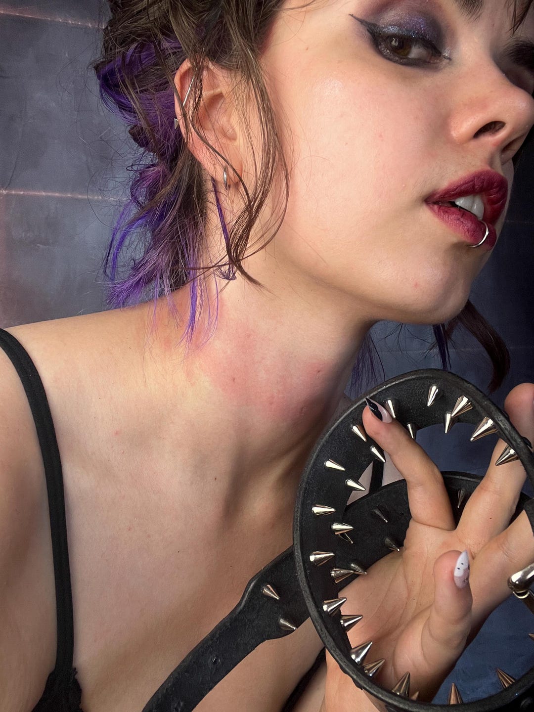 Spiked Leather Collar - Etsy UK