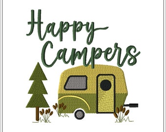 Happy Campers-Machine Embroidery Design-#1334