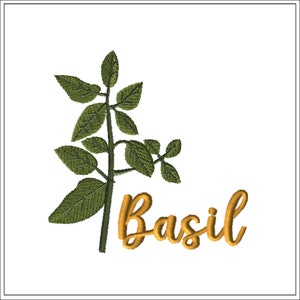 Basil Herb | Kitchen | Machine Embroidery Design #1034