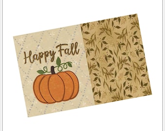 Pumpkin Applique Mug Rug | In the Hoop | Machine Embroidery Design #1745