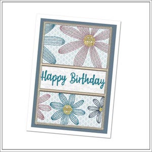 Happy Birthday | Fabric Card | Machine Embroidery Design #1780