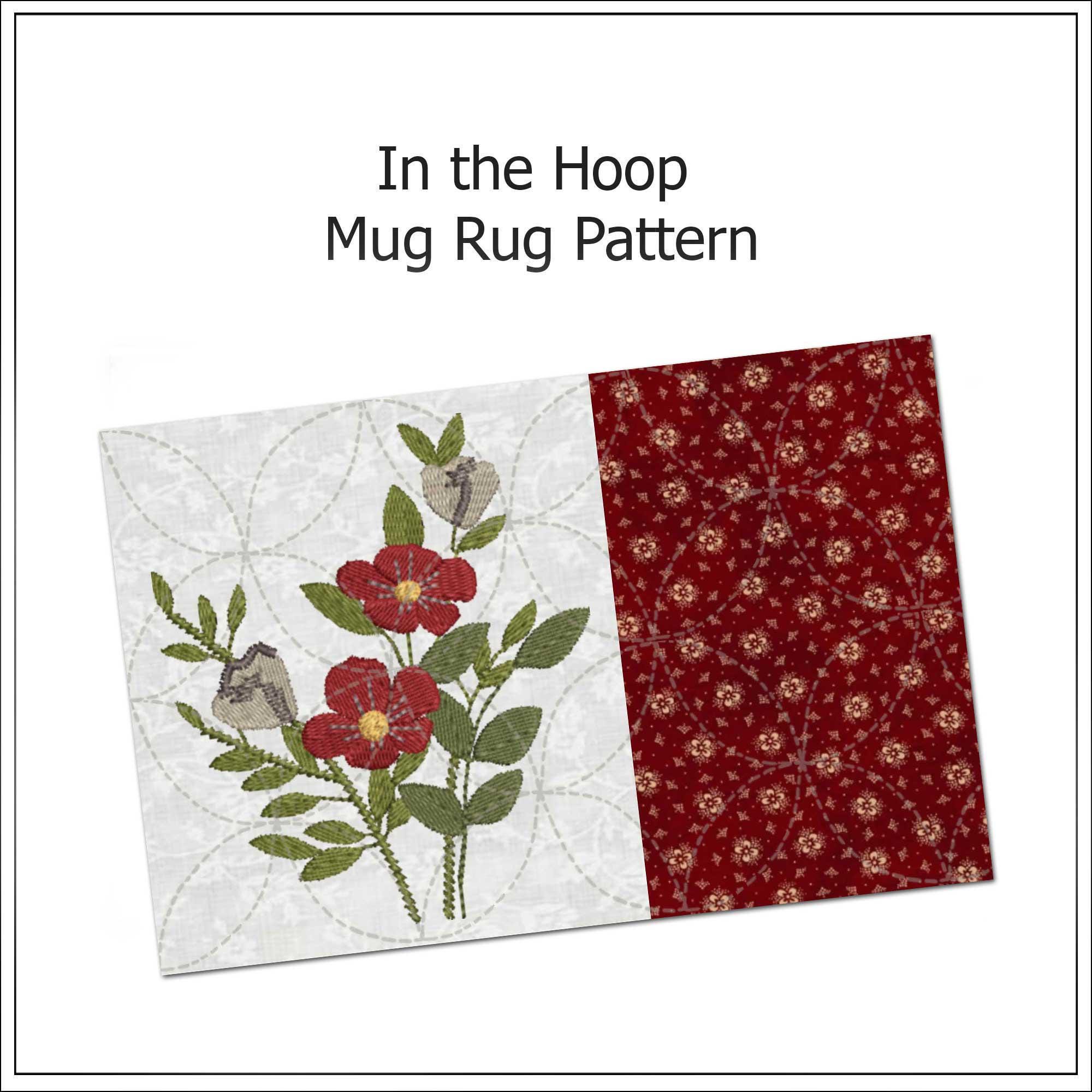 Flower Mug Rug | in the Hoop | Machine Embroidery Design #1100 - Etsy