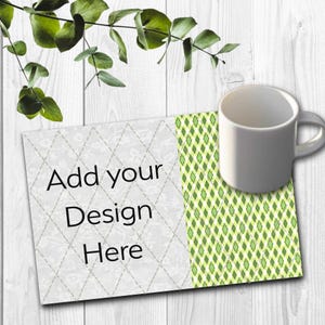 Mönster för muggmatta | Lägg till din egen design | 5x7 och 6x10 | Maskinbroderi i bågen bild 3