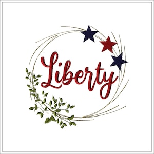 Patriotic Stars Wreath-Machine Embroidery Design-#1372