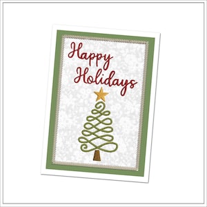 Sapin de Noël de Joyeuses Fêtes | carte en tissu | Motif de broderie machine n° 1826