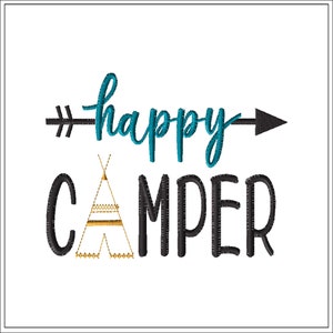 Happy Camper-Machine Embroidery Design- #1340