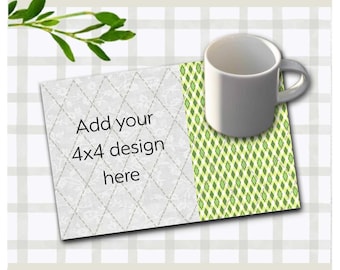 Mug Rug Muster 5x7 - Fügen Sie Ihr eigenes Design hinzu | Maschinenstickdatei #1126