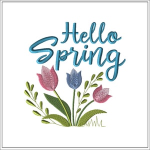 Spring Tulips-Machine Embroidery Design- #1145