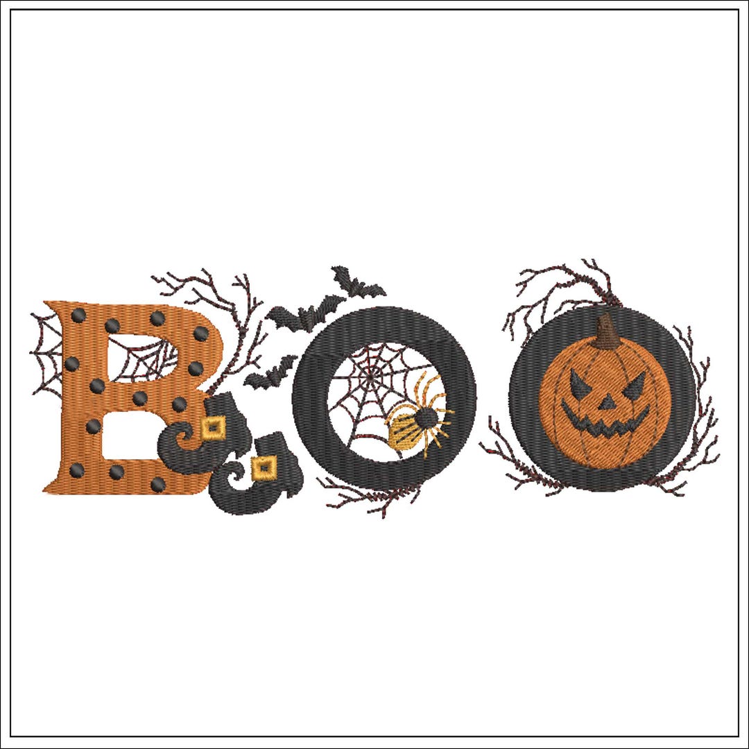Halloween BOO Letters| Machine Embroidery Design #1115 - Etsy
