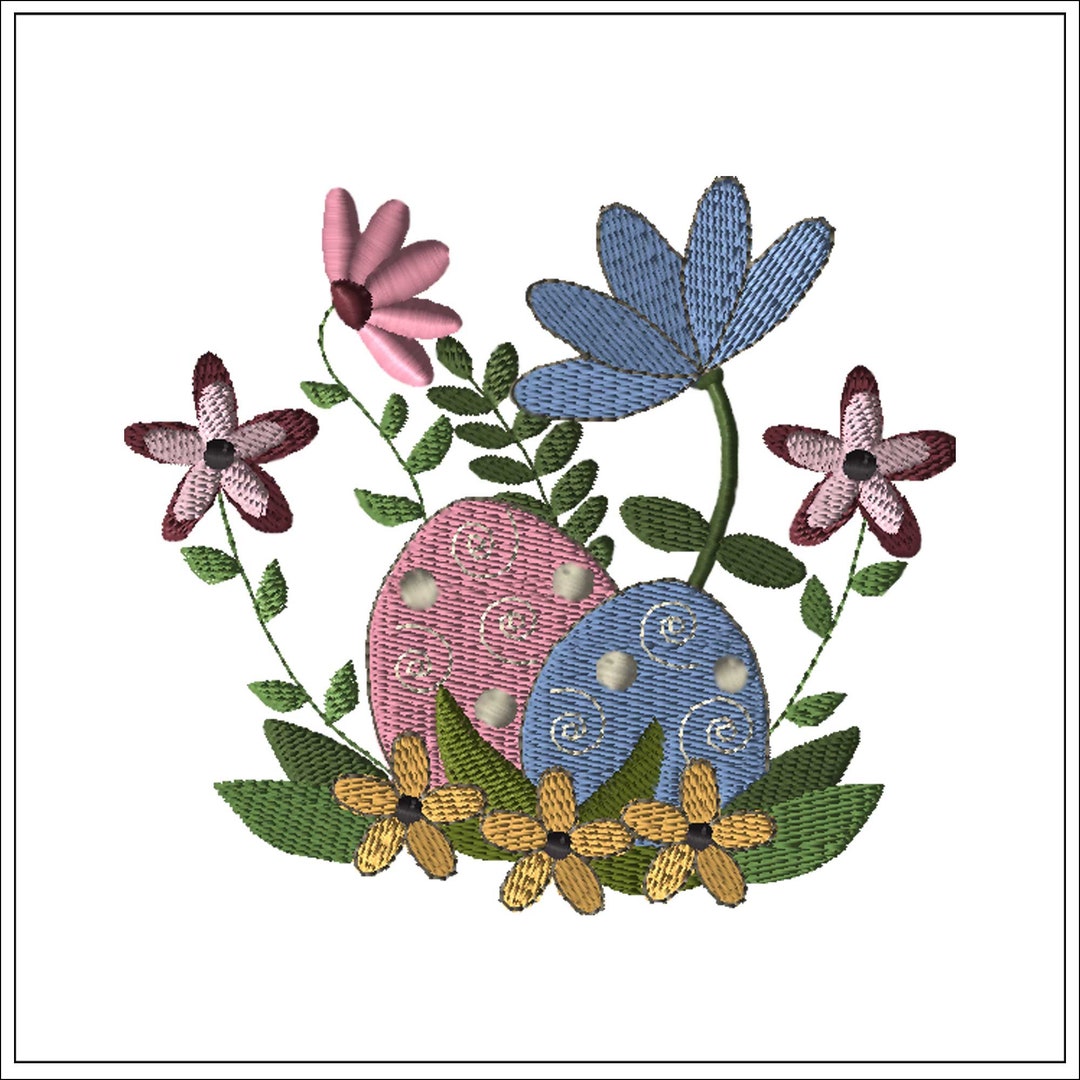 Easter Eggs With Flowers | Machine Embroidery Design #1328 - Etsy