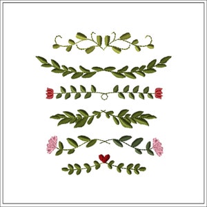 Botanical Borders-6 designs | 2 sizes each | Machine Embroidery Design #1335