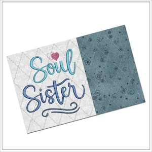 Soul Sister Mug Rug | In the Hoop | Machine Embroidery Design #1821