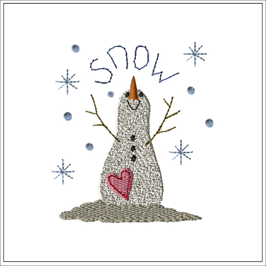 Snowman Snow | Machine Embroidery Design #1480 - Etsy