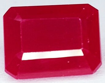 Loose Gemstone Natural Red Ruby 5.77 Ct Unheated Untreated Certified For Making Jewelry Emerald Shape AAA+ Quality Opaque Ruby Stone Gems