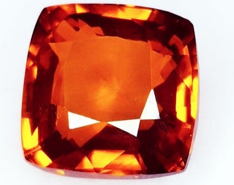 Loose Gemstone Natural Orange Hessonite Unheated Untreated 10.22 Ct Hessonite Natural Hessonite Certified Cushion Cut Brazilian Stone Gems