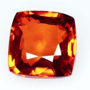 Loose Gemstone Natural Orange Hessonite Unheated Untreated 10.22 Ct Hessonite Natural Hessonite Certified Cushion Cut Brazilian Stone Gems image 1