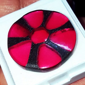 Rubino Trapiche Naturale, Gemma Libera, 21,27 Ct, Forma Rotonda Certificata GIL, Rubino Birmano, Ciondolo, Creazione di Gioielli, Rubino Trapiche Trasparente, Sfuso