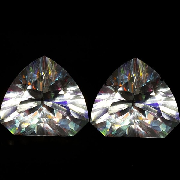 Loose Gemstone 14-16 Ct Natural Mystic Quartz Pair Fancy Shape For Wedding Gifts Certified Gem With AAA+ Quality For Making Jewelry Stone