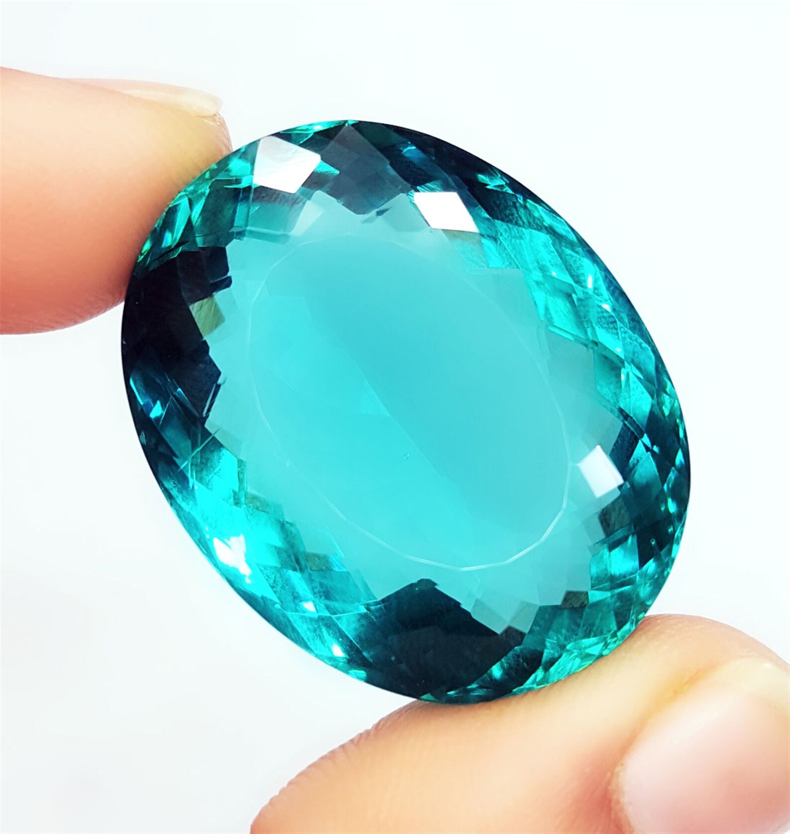 55 To 60 Ct Loose Gemstone Lab Created Brazilian Tourmaline Etsy