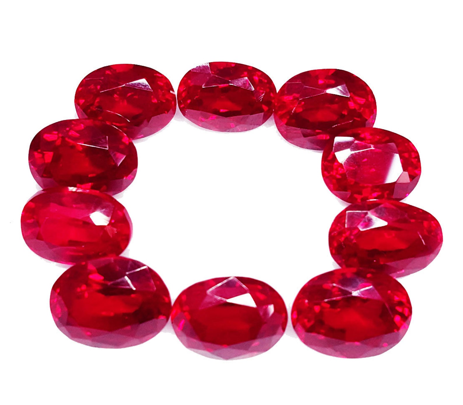 Loose Gemstone Natural Ruby Lot Oval Cut 10 Pcs Certified Etsy