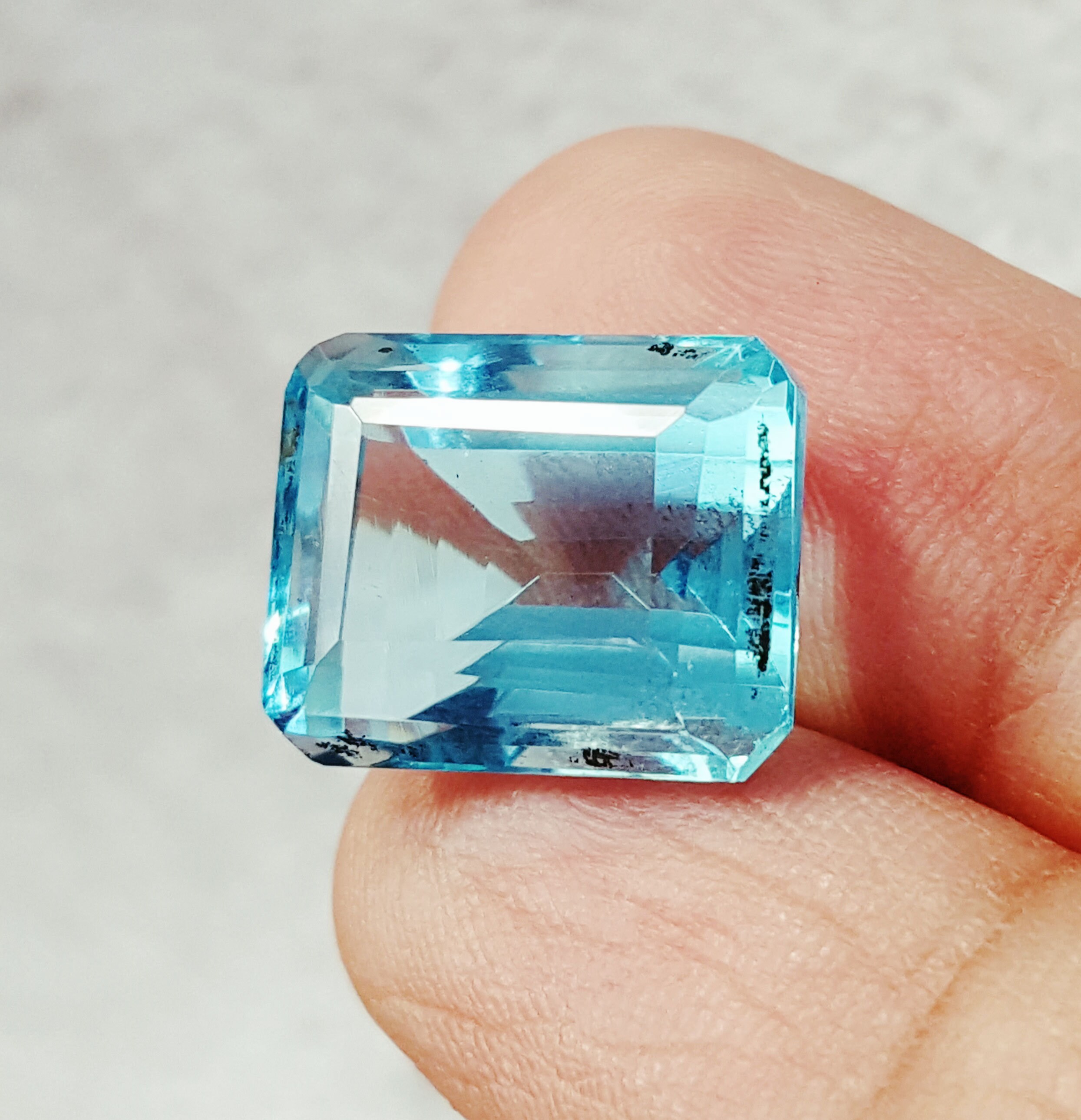12.13 Ct Loose Gemstone Lab Created Aquamarine Transparent Etsy UK