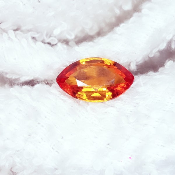 3.17 Ct Loose Gemstone Natural Orange Sapphire Birthstone For Making Jewelry Stone AAA+ Marquise Shape Unheated Untreated Certified Gems