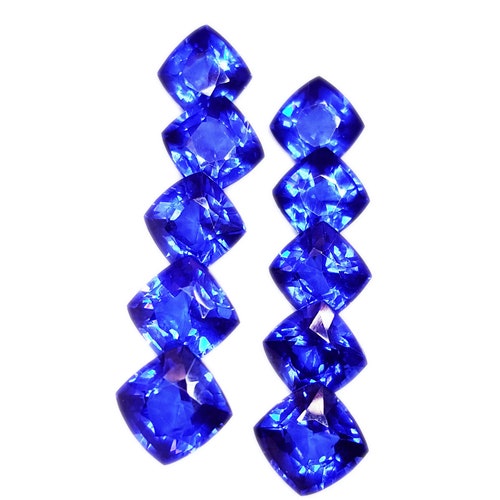 Natural Loose Gemstone Impressionable Blue Sapphire Lot 10 Pcs Cushion Shape 8 to 10 Ct Certified shops BS053