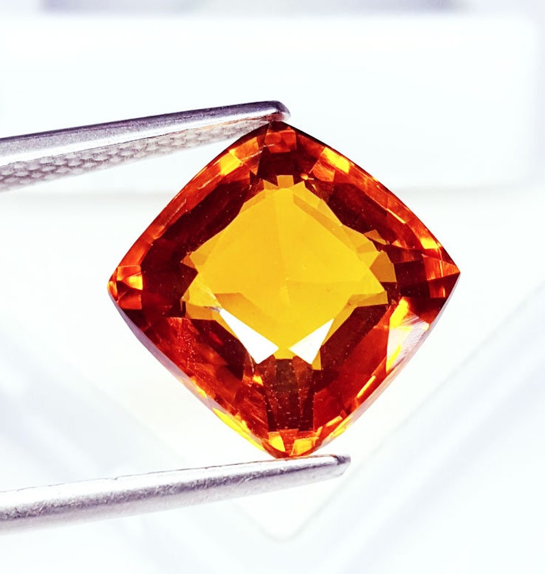 Loose Gemstone Natural Orange Hessonite Unheated Untreated 10.22 Ct Hessonite Natural Hessonite Certified Cushion Cut Brazilian Stone Gems image 7