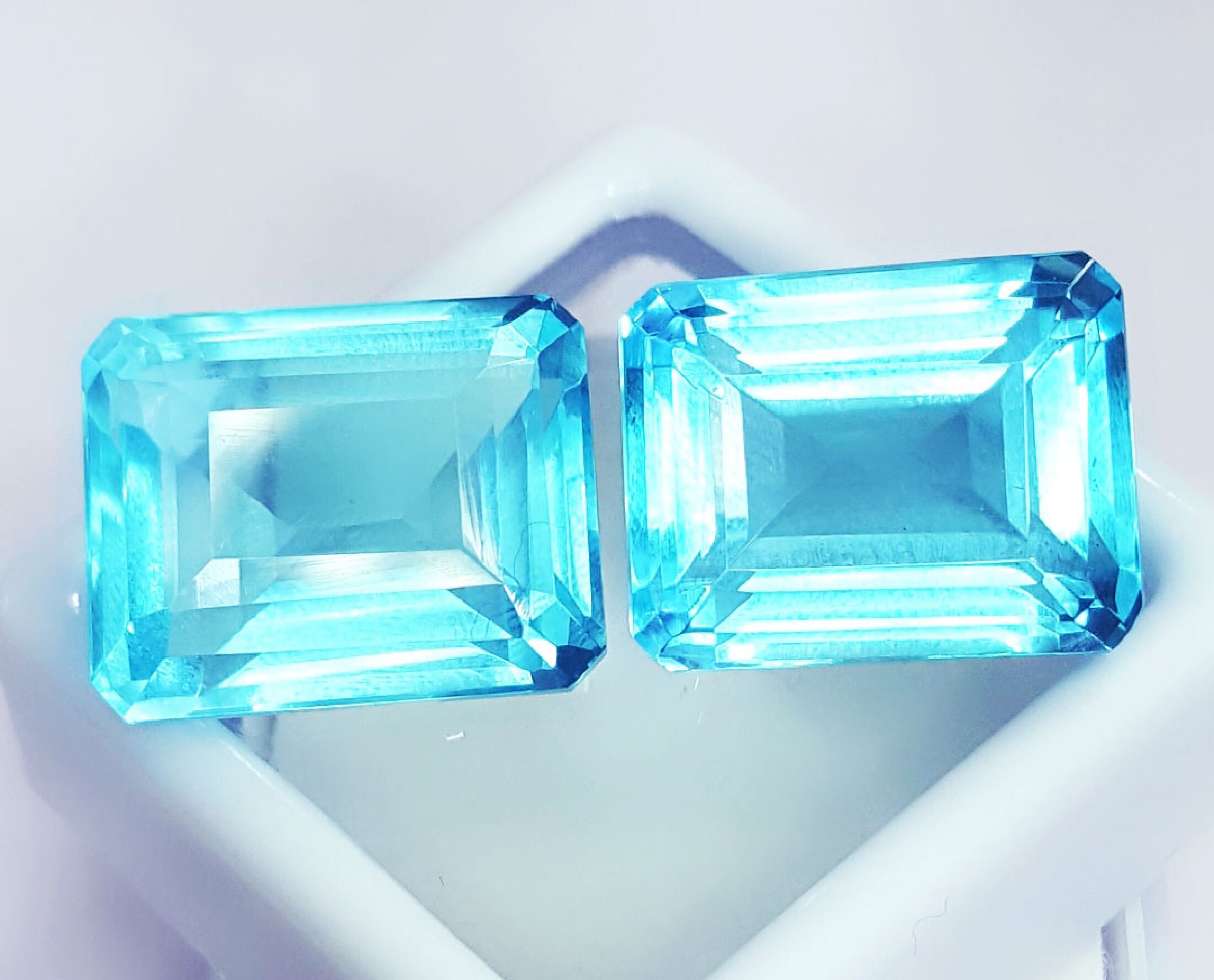Loose Gemstone Certified Aquamarine 10.00 To 12.00 Cts Pair Etsy
