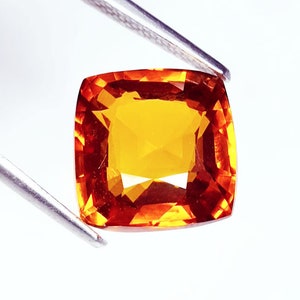 Loose Gemstone Natural Orange Hessonite Unheated Untreated 10.22 Ct Hessonite Natural Hessonite Certified Cushion Cut Brazilian Stone Gems image 4