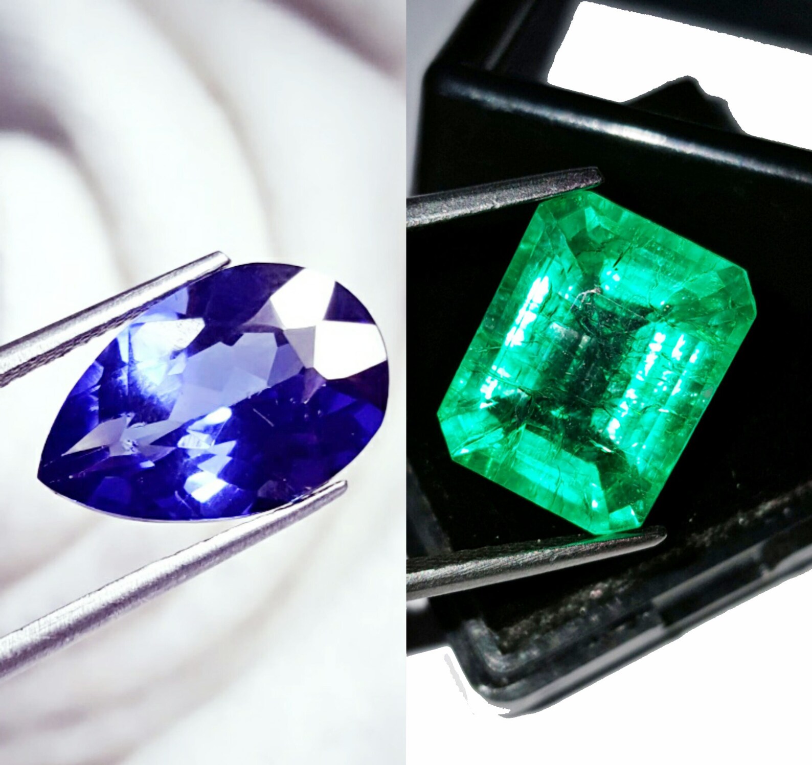 Natural Emerald & Tanzanite Loose Certified Gemstone 8.00 to Etsy
