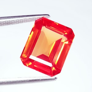 Saphir Padparadscha naturel certifié de 10,47 ct, pierre précieuse en vrac, non traitée, non chauffée pour bague, forme émeraude, pierre de saphir transparente, pierre précieuse